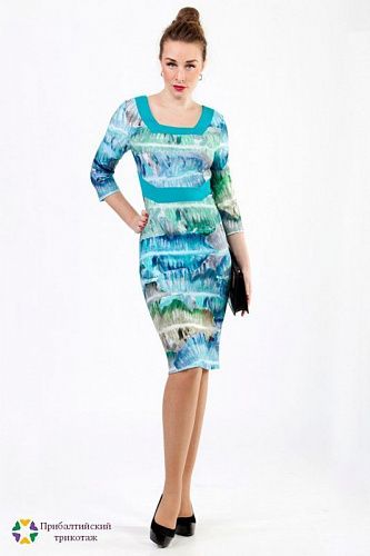 платье magnolica l-77437 cb бирюзовый от интернет магазина Прибалтийский трикотаж