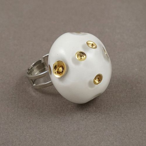 кольцо pj murano zerno gold&white от интернет магазина Прибалтийский трикотаж
