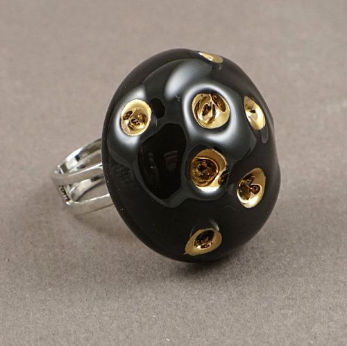 кольцо pj murano zerno gold&black от интернет магазина Прибалтийский трикотаж