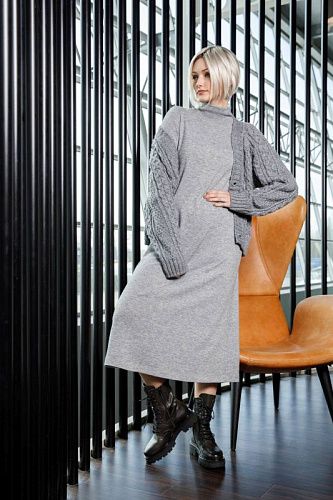 платье flaibach 024f1 grey от интернет магазина Прибалтийский трикотаж