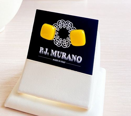 серьги  pj murano pusets color yellow от интернет магазина Прибалтийский трикотаж
