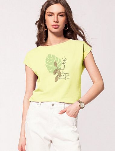 футболка vilatte лимонный_be_yourself от интернет магазина Прибалтийский трикотаж